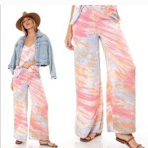 Young Fabulous & Broke Pastel Swirl Wide Leg Pants